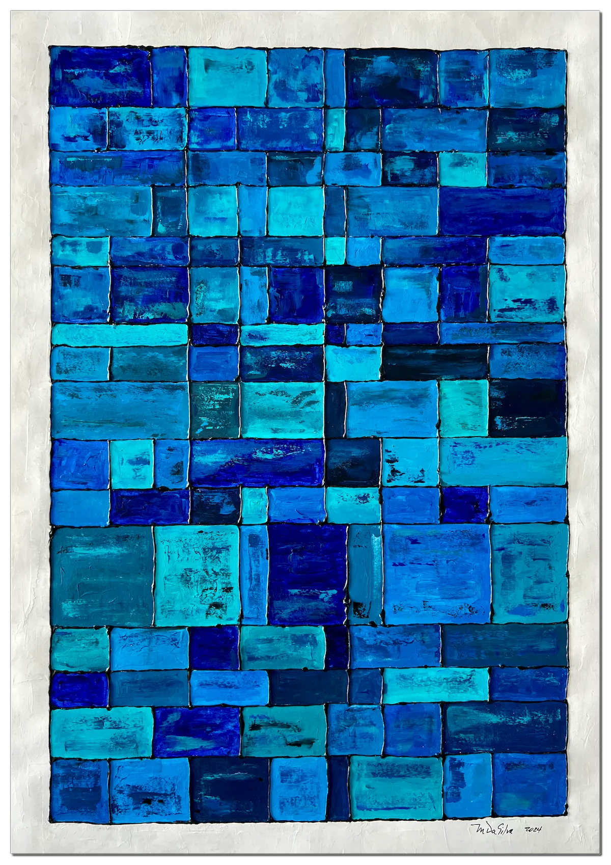 AZULEGO (2024) by M. da Silva - Geometric Abstraction series, acrylic on paper